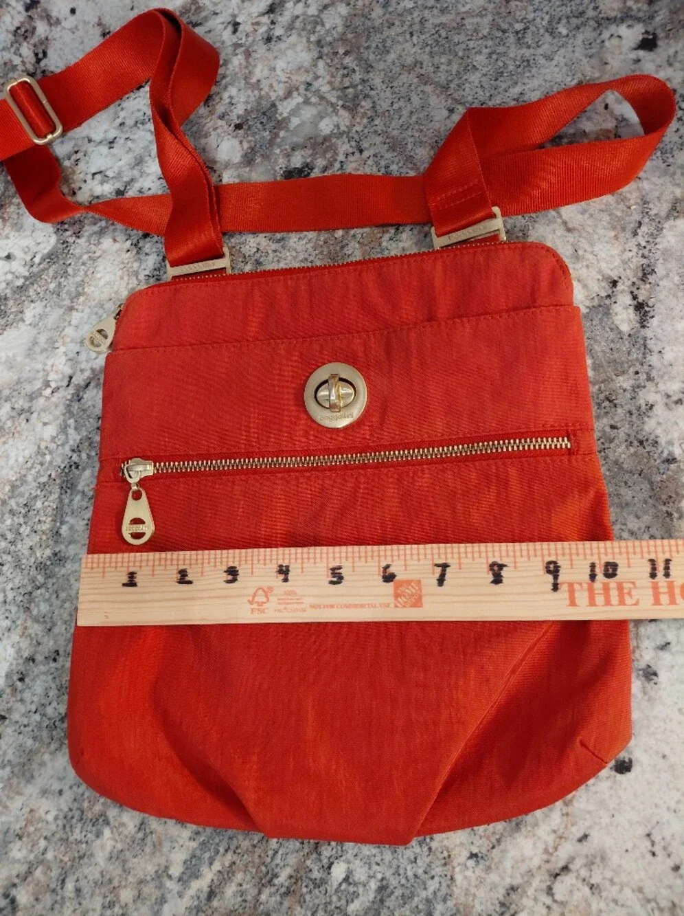 Baggallini Orange Crossbody Bag with Gold Hardware